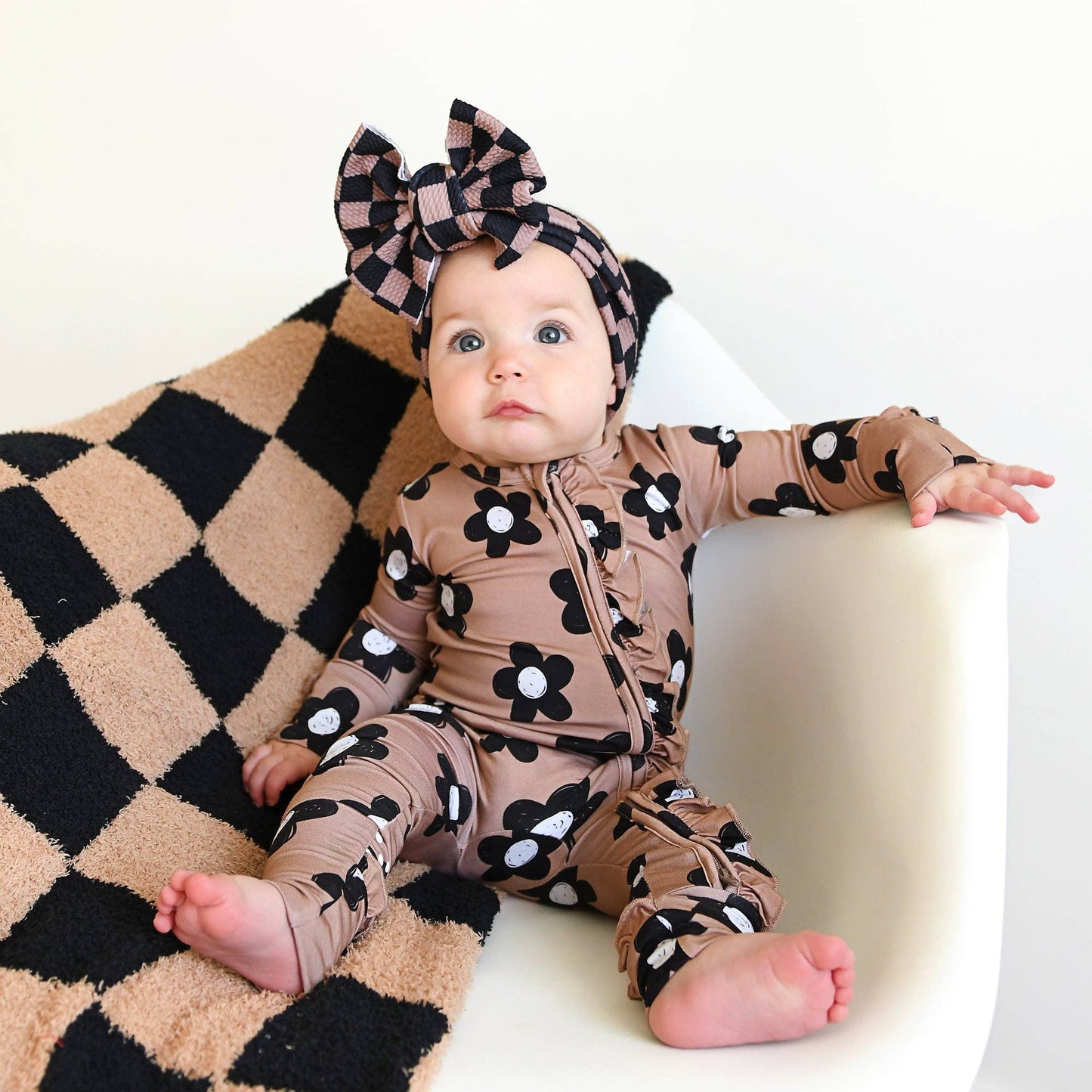 Coco RUFFLE ZIP Bamboo One Piece Flowers Baby Clothing