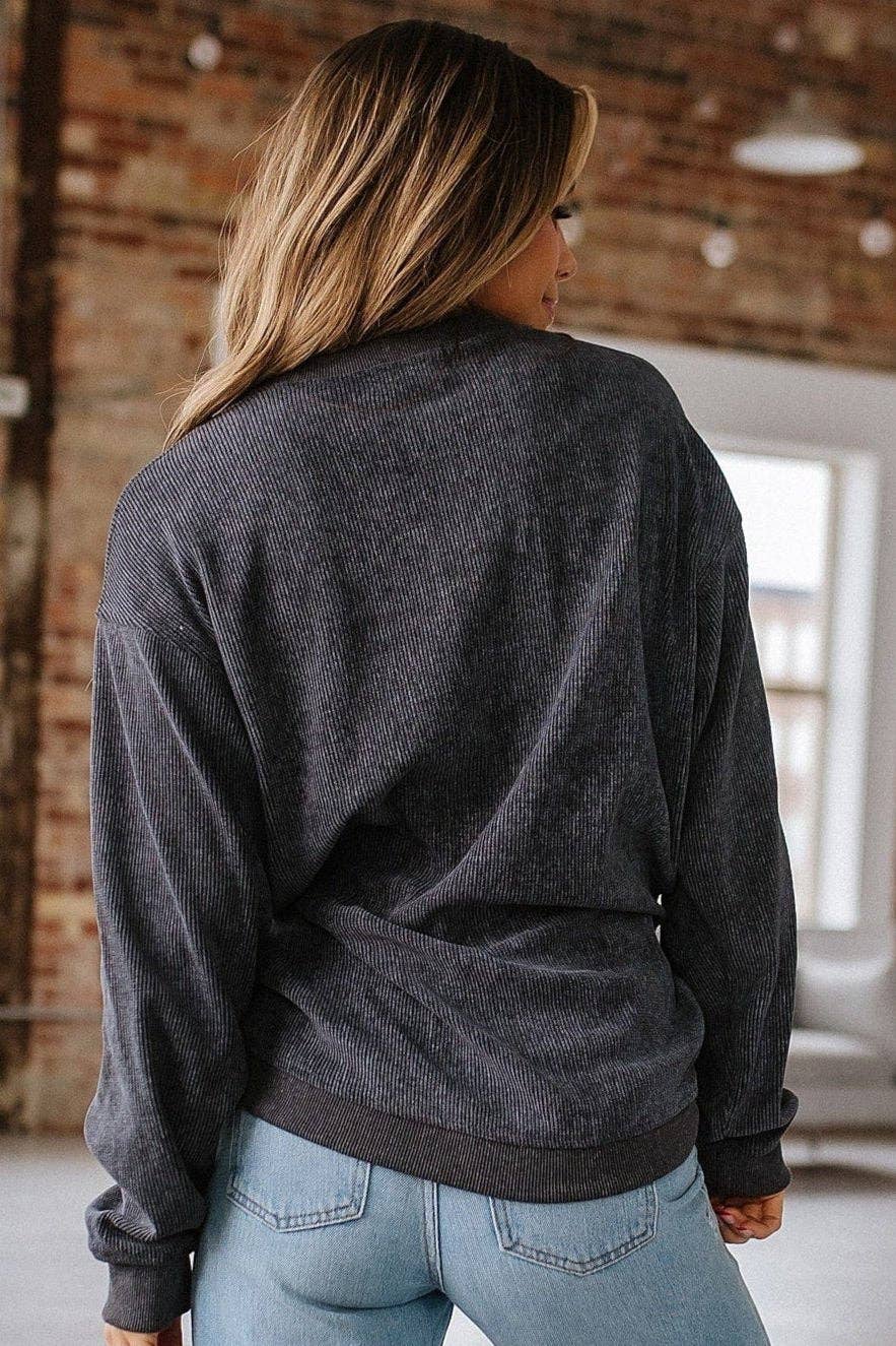 XOXO Cord Oversized Sweatshirt