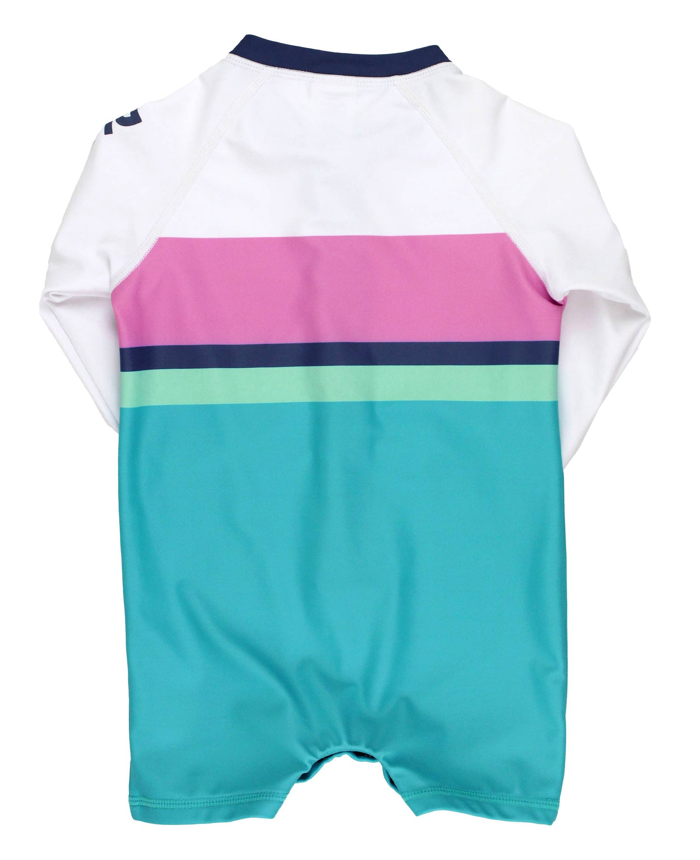 Baby Boys Aqua Color Block Long Sleeve One Piece Rash Guard