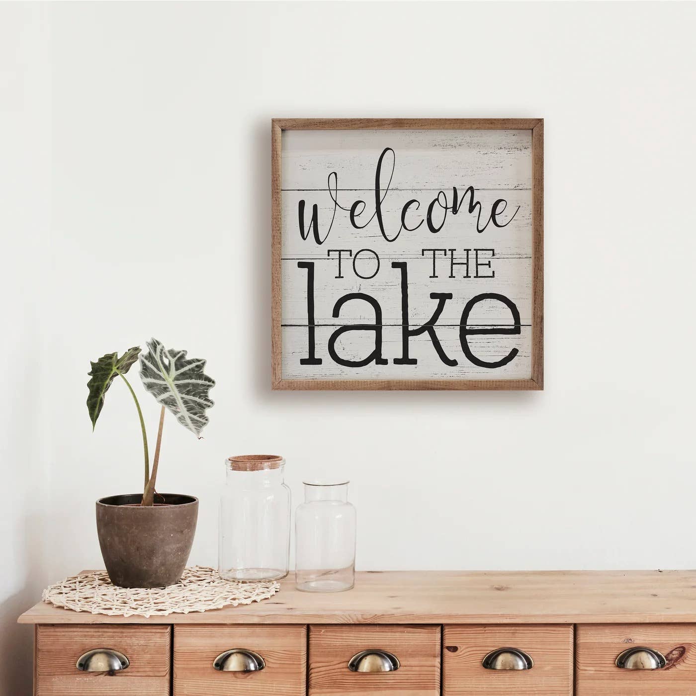 Welcome To The Lake Typewriter Whitewash