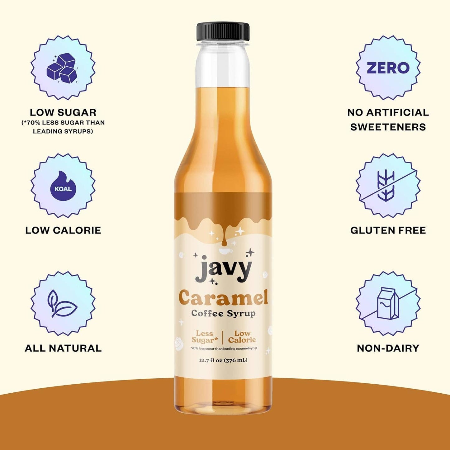 Javy Premium Caramel Coffee Syrup, Low Calorie – Low Sugar