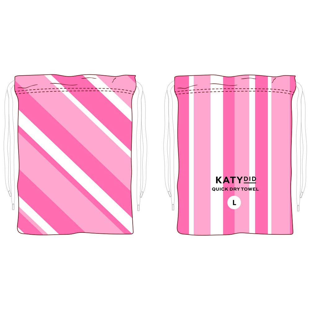 Pink Striped Beach Quick Dry Towel
