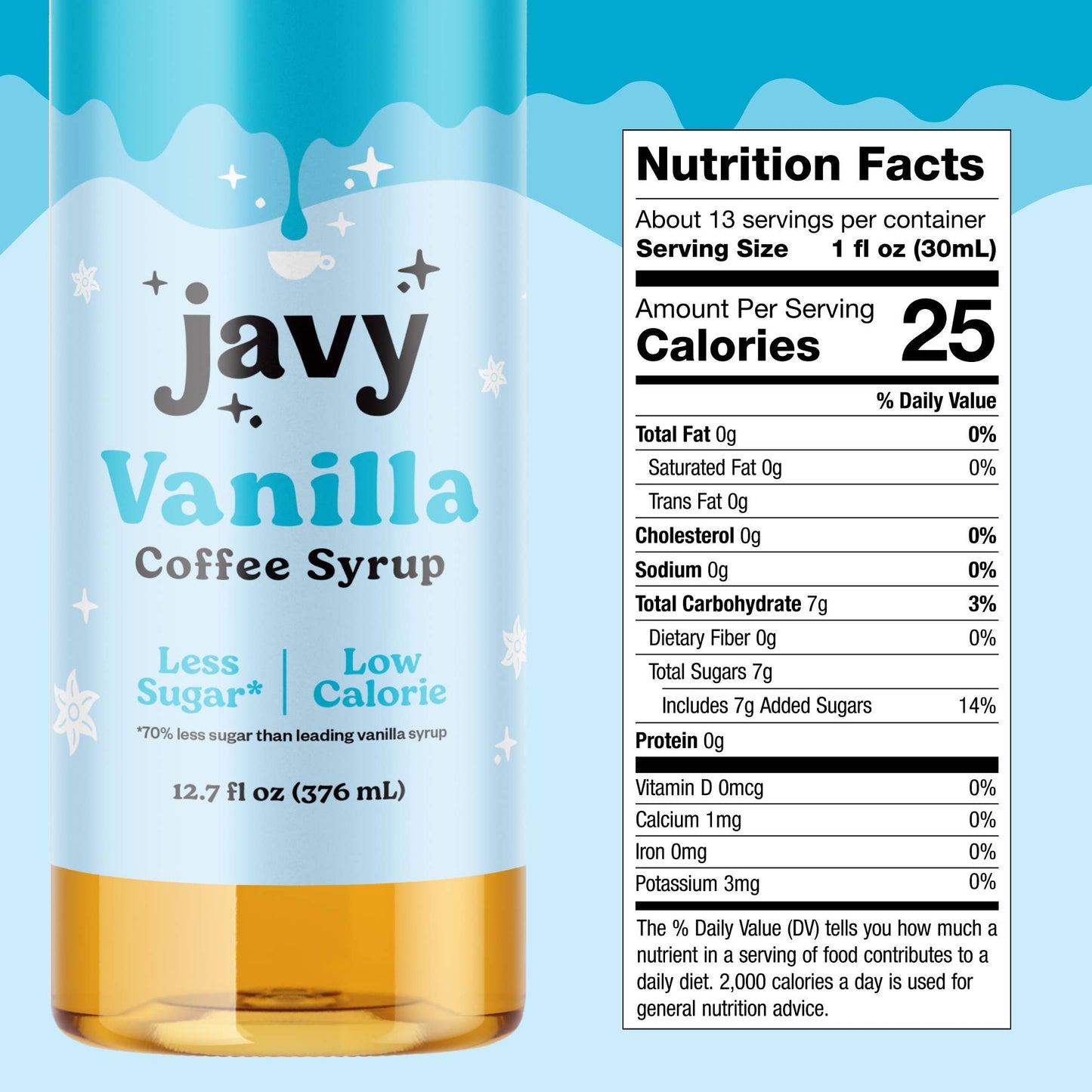 Javy Premium Vanilla Coffee Syrup, Low Calorie – Low Sugar