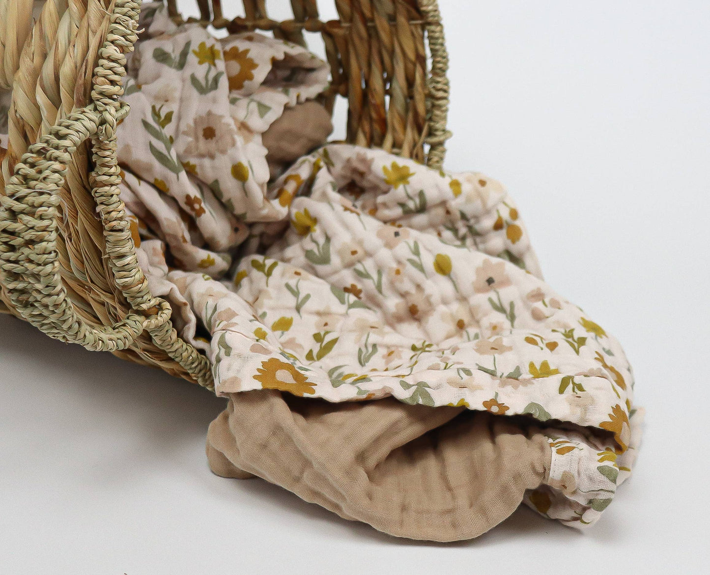 Organic Cotton Daisy Meadow Muslin Quilt | Baby Quilt
