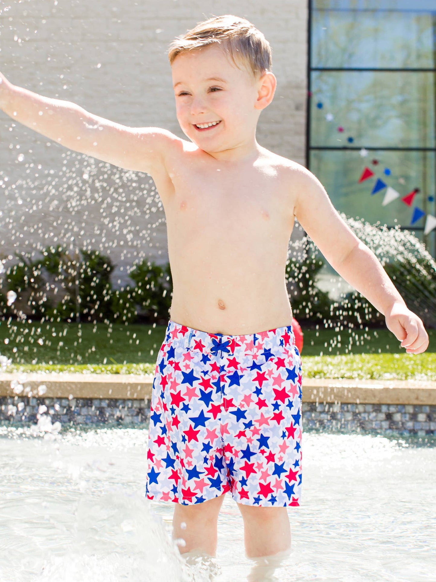 Boys Star-Spangled Swim Trunks