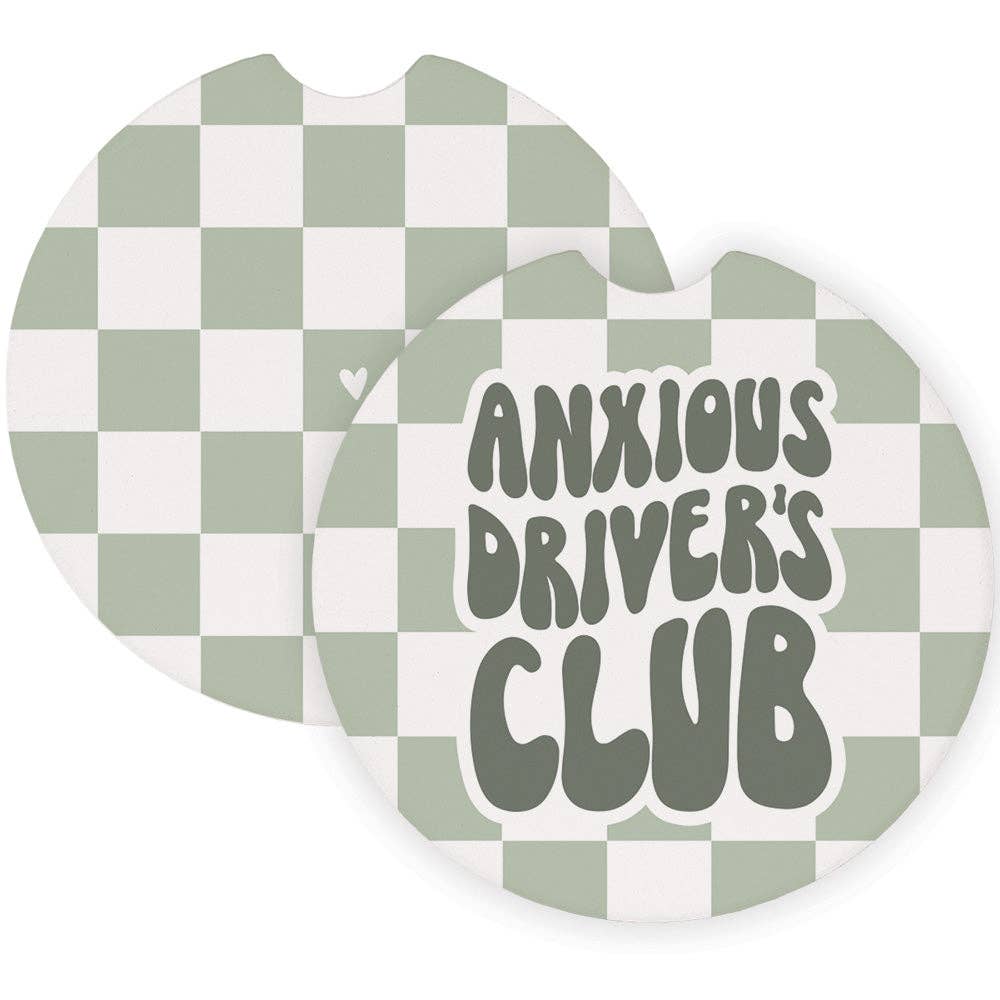 Anxious Driver's Checkered - Car Coasters