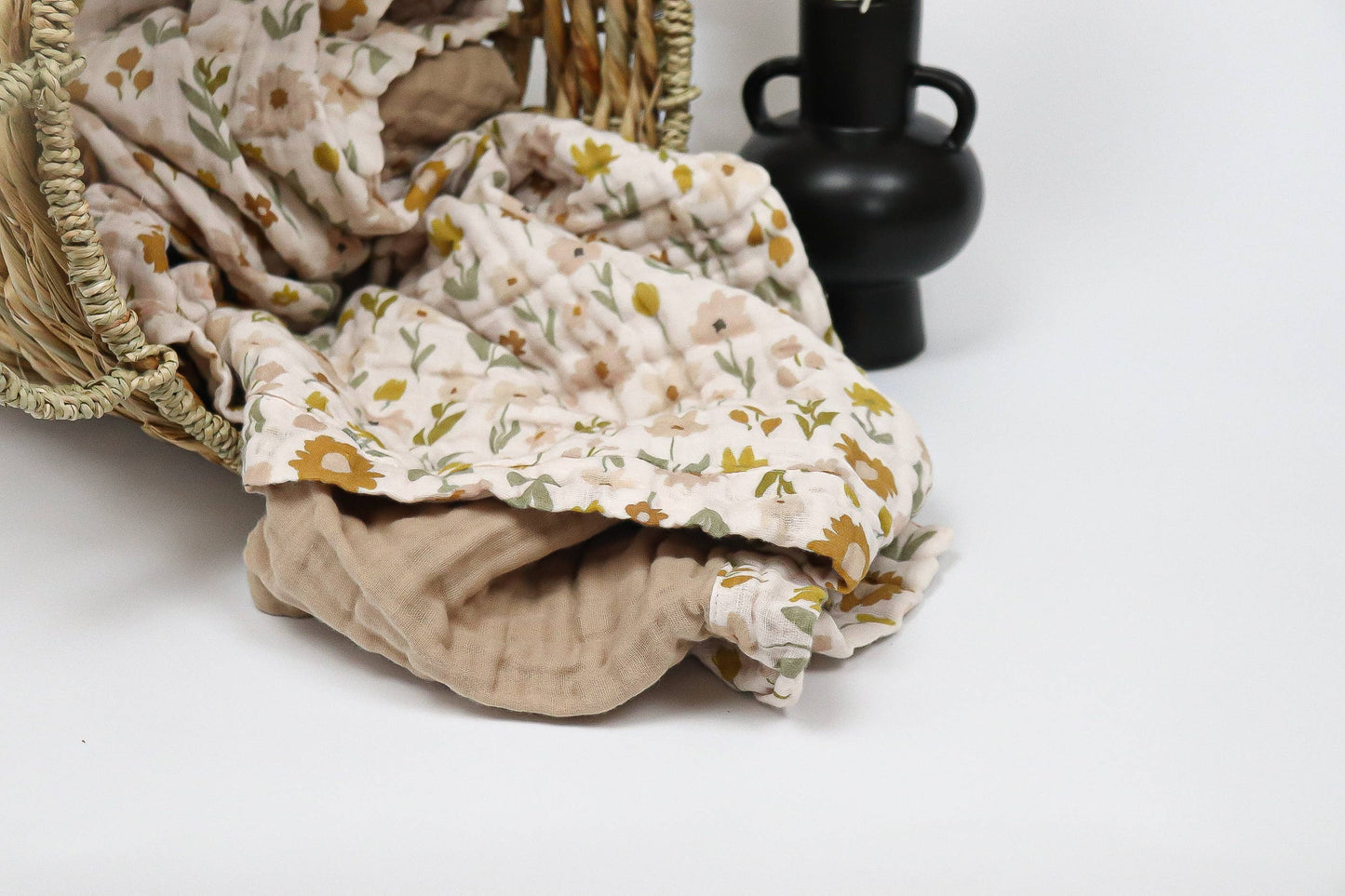 Organic Cotton Daisy Meadow Muslin Quilt | Baby Quilt