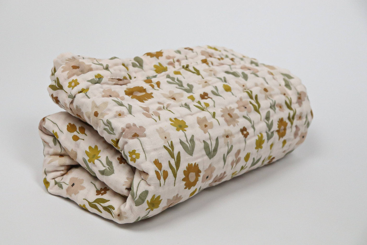 Organic Cotton Daisy Meadow Muslin Quilt | Baby Quilt