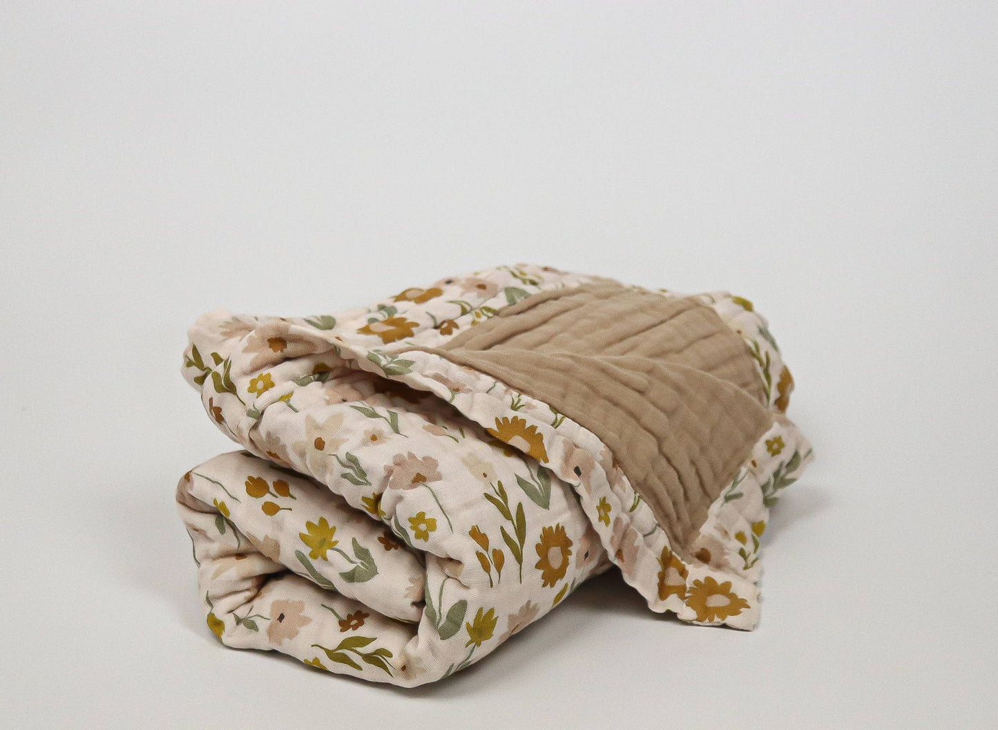 Organic Cotton Daisy Meadow Muslin Quilt | Baby Quilt