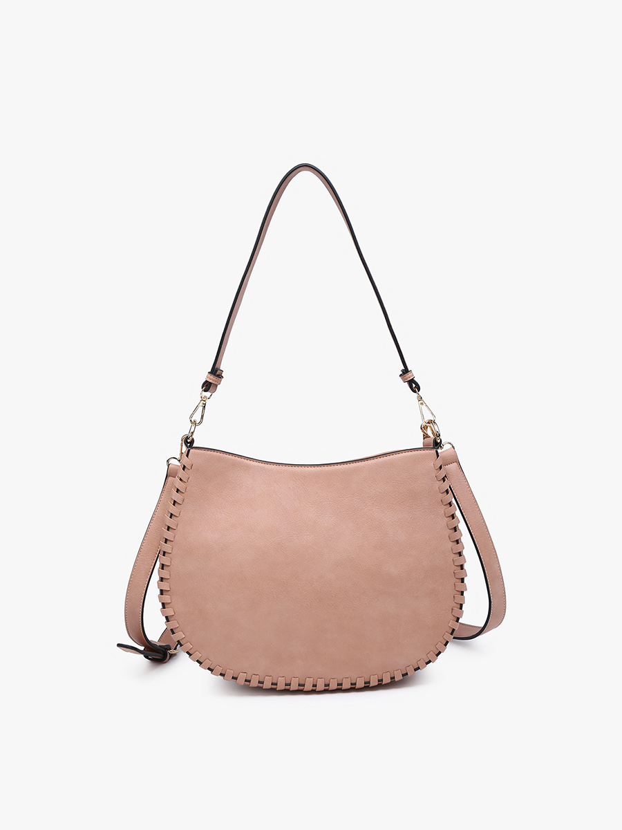 Raquel Whipstitch Trim Crossbody/Saddle Bag