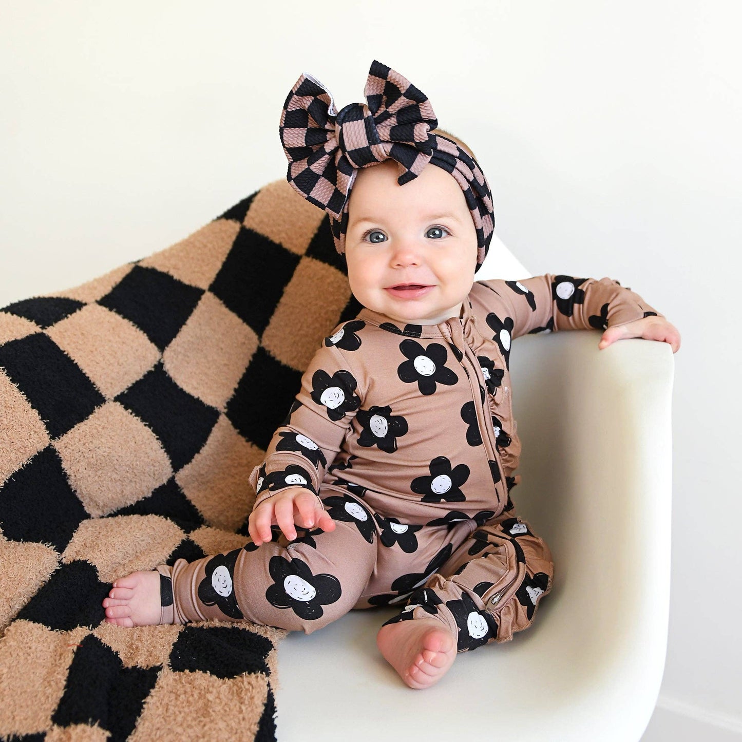 Coco RUFFLE ZIP Bamboo One Piece Flowers Baby Clothing