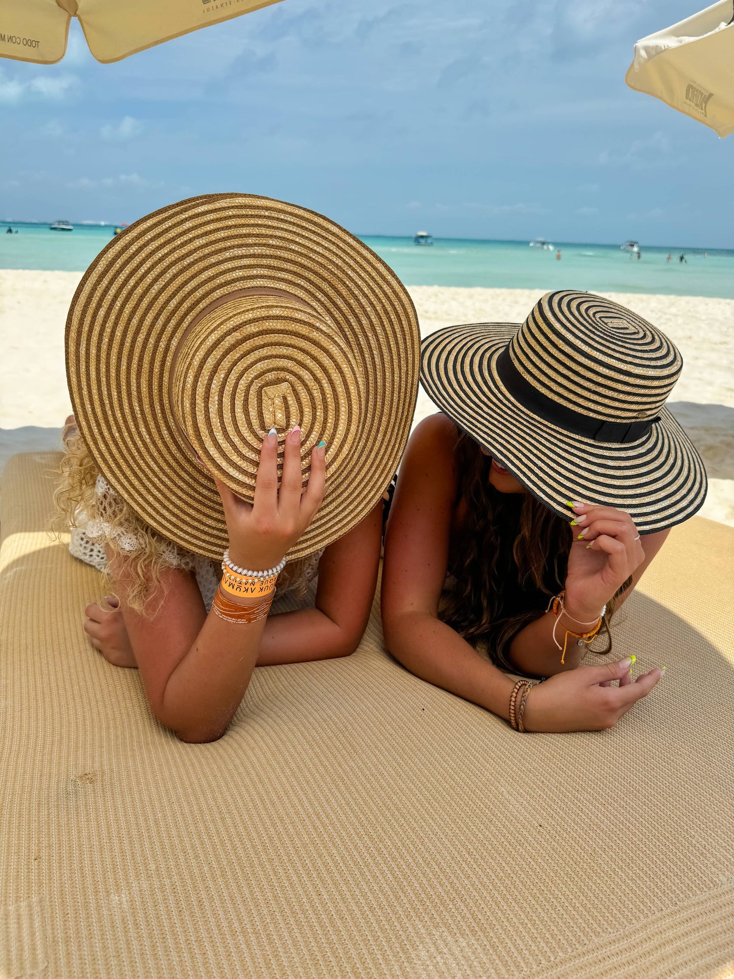 Stripe C.C Boater Sun Hat STH0033