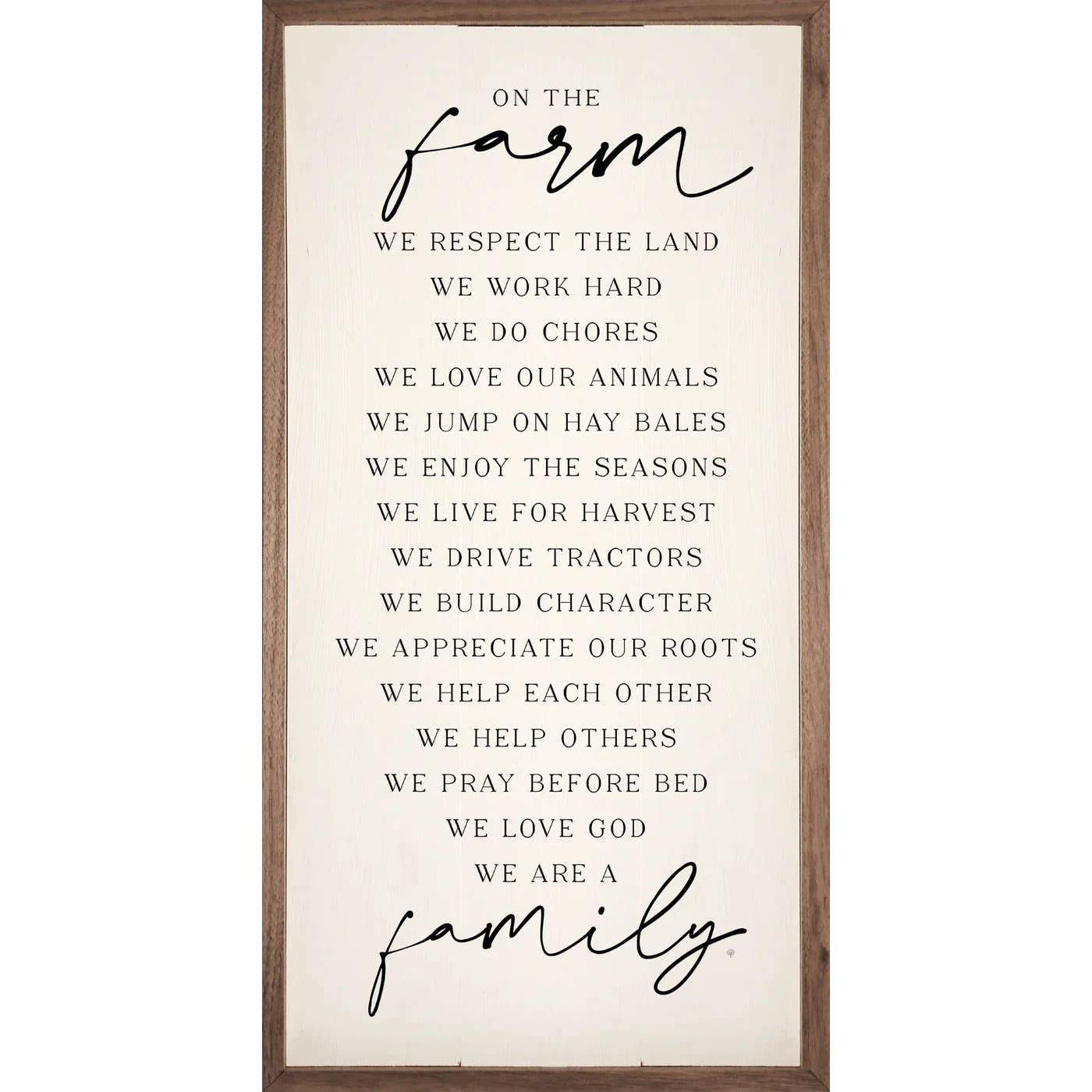 On The Farm We Are Family White