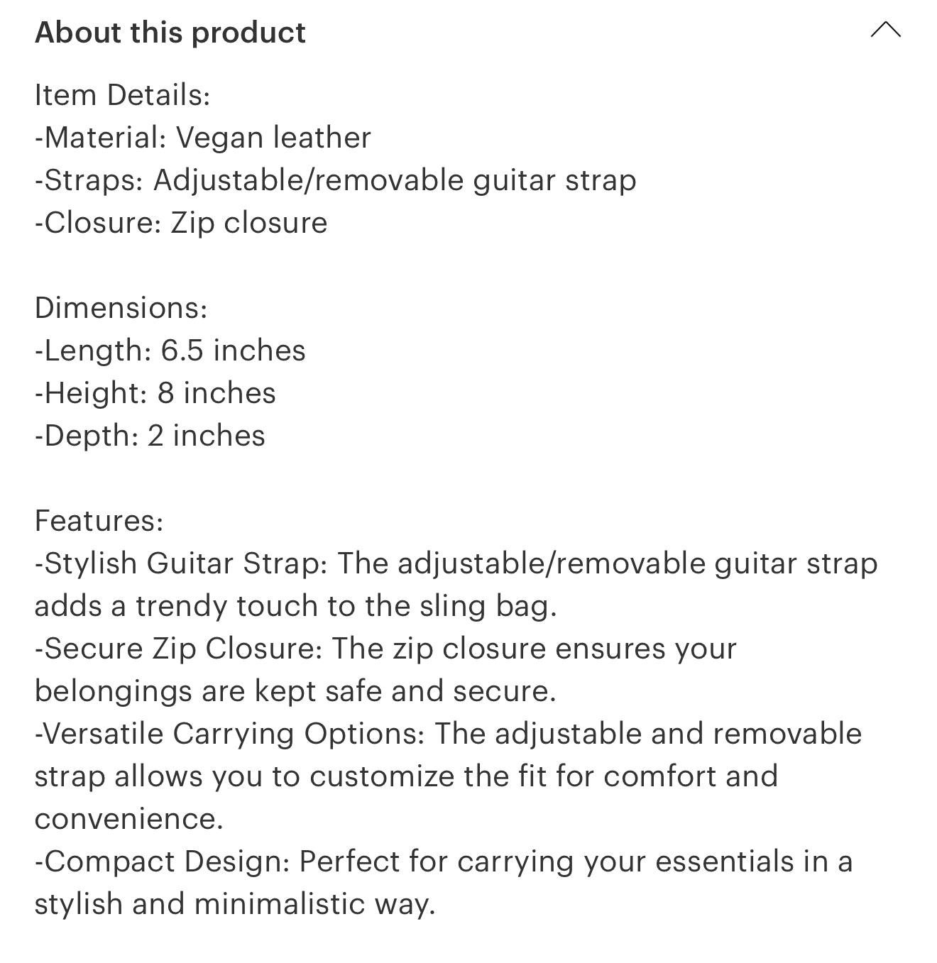 Sling Bag w/ Removable Guitar Strap