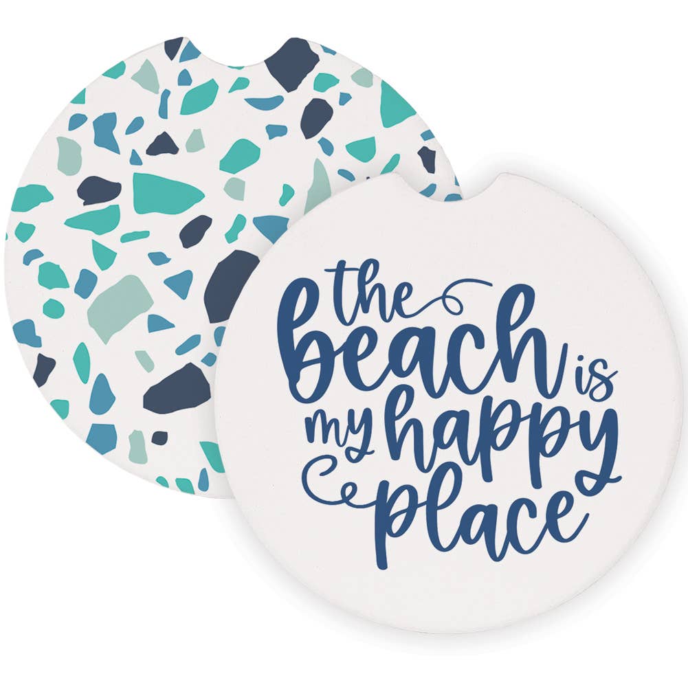 Beach Happy Terrazzo - Car Coasters