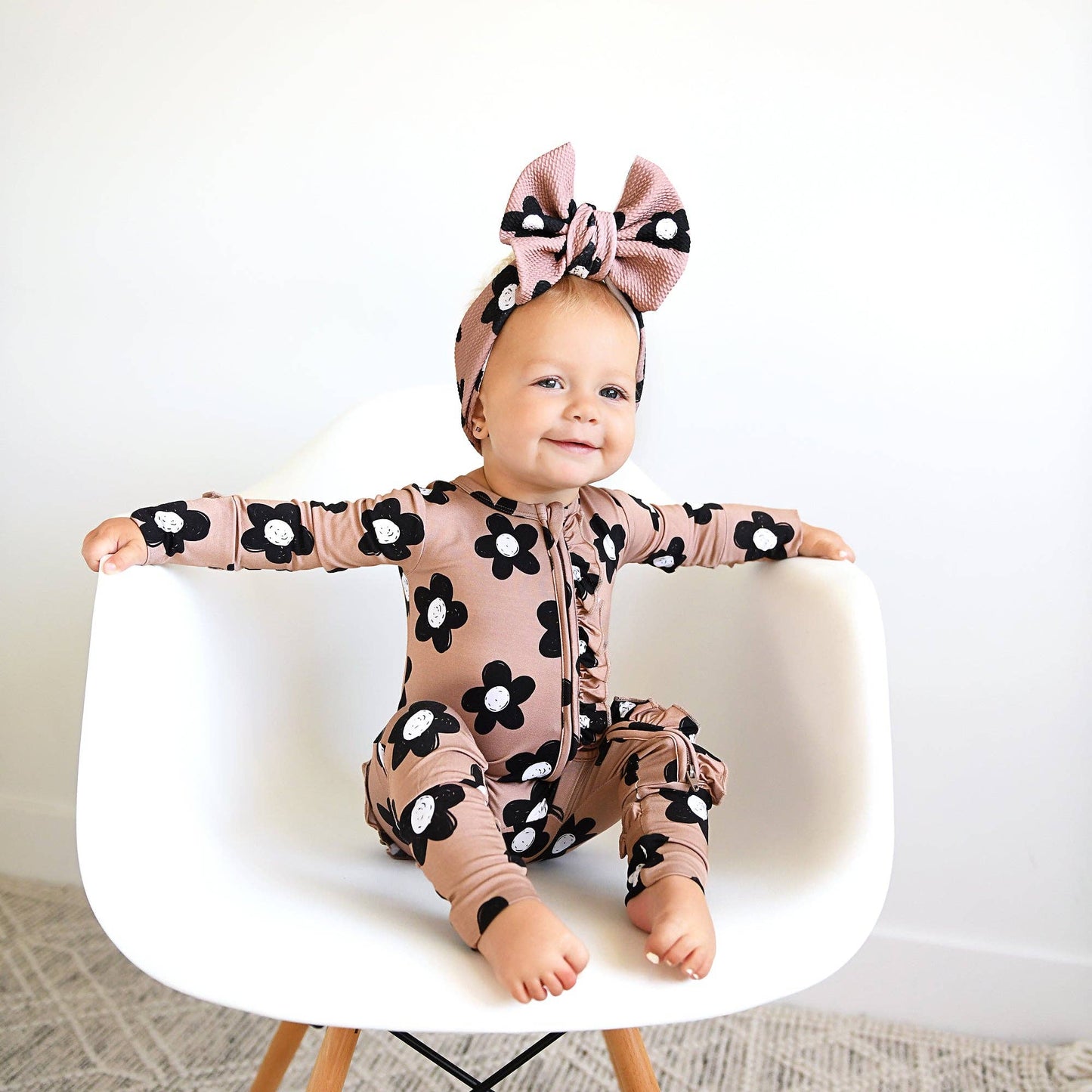 Coco RUFFLE ZIP Bamboo One Piece Flowers Baby Clothing