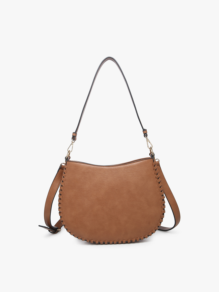 Raquel Whipstitch Trim Crossbody/Saddle Bag