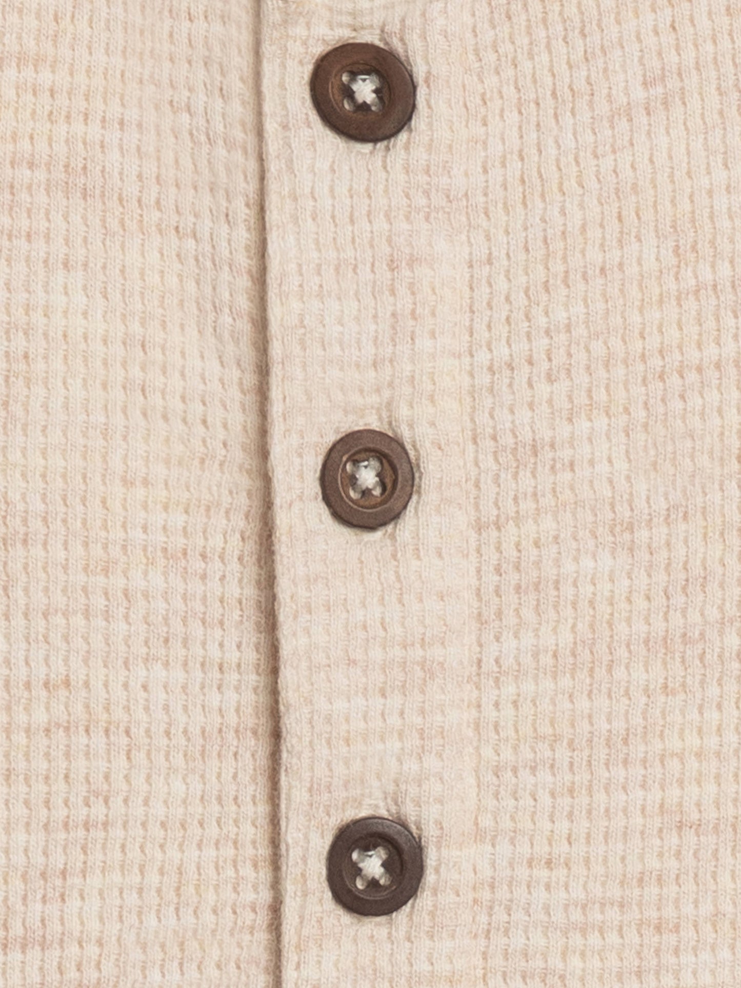 Organic Baby Henley Tank Waffle Romper - Heather Oat