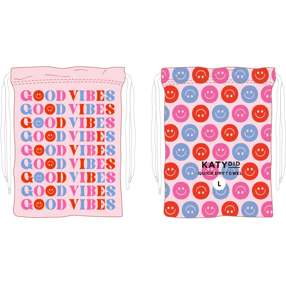 Happy Good Vibes Beach Quick Dry Towel
