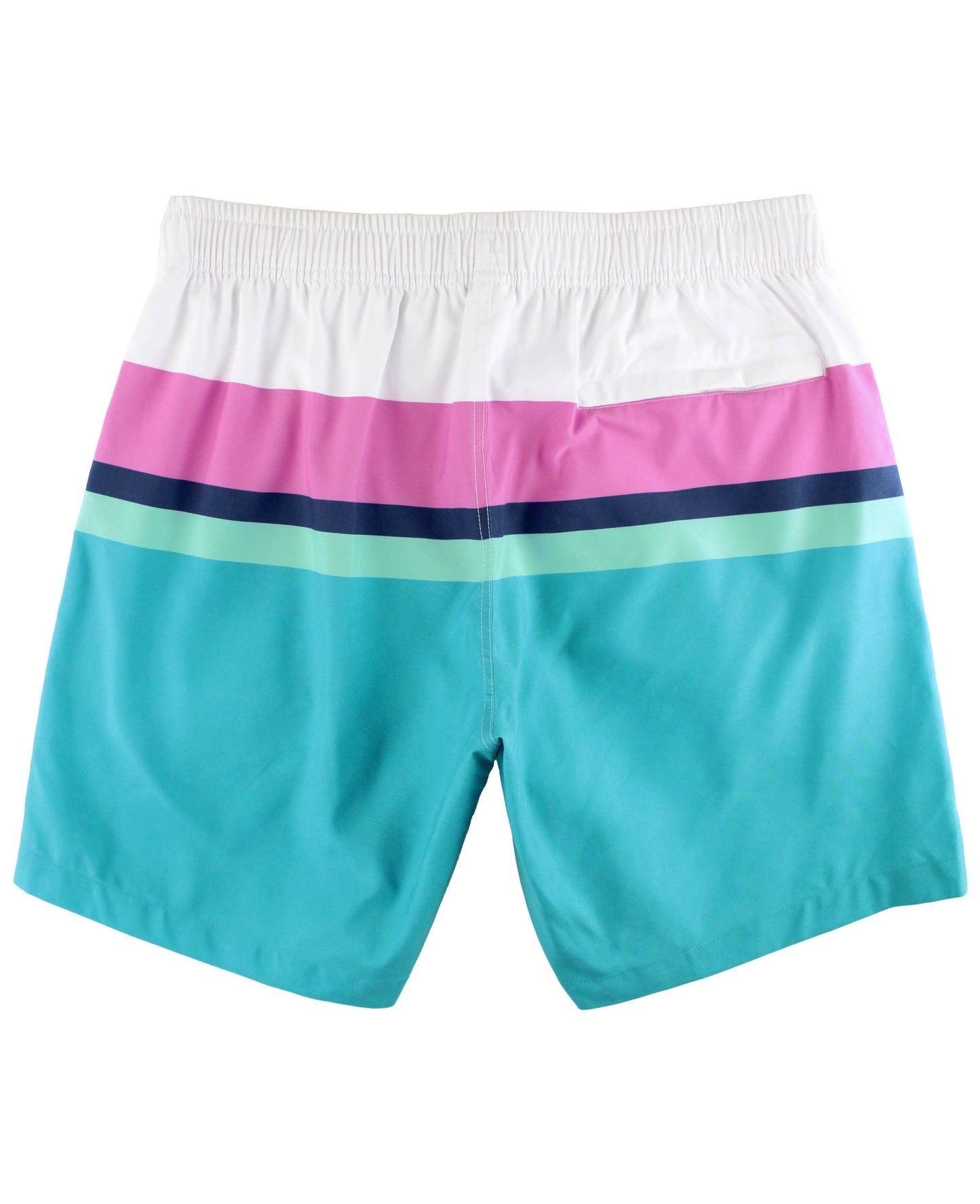 Men's Aqua Color Block Swim Trunks