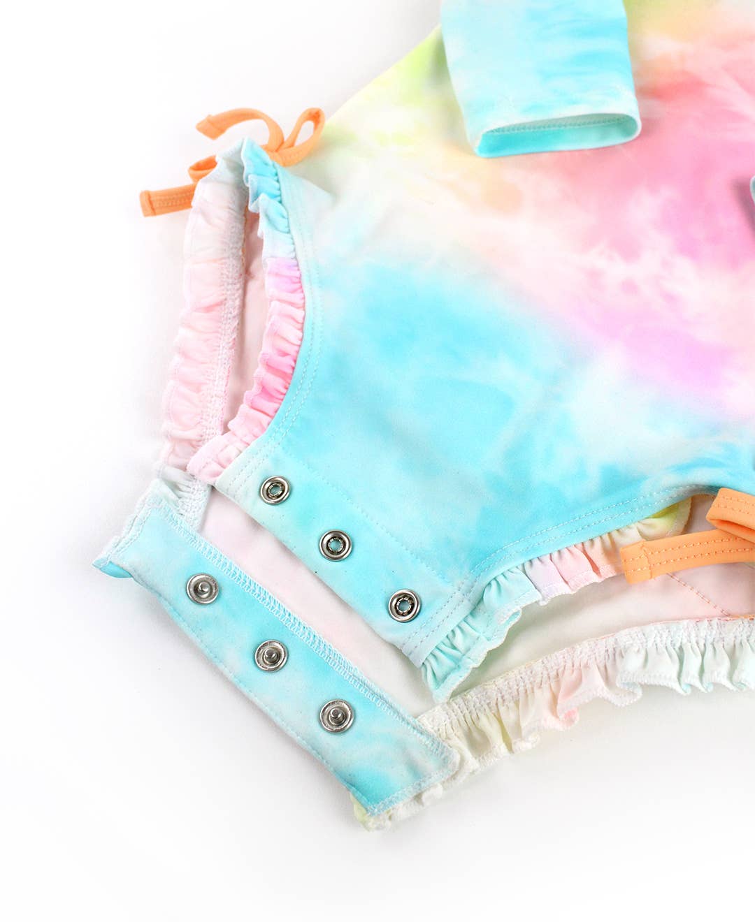 Baby Girls Rainbow Tie Dye Long Sleeve One Piece Rash Guard
