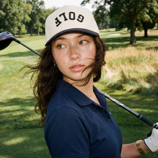 C.C GOLF Letter Embroidered on Two Tone Trucker Hat
