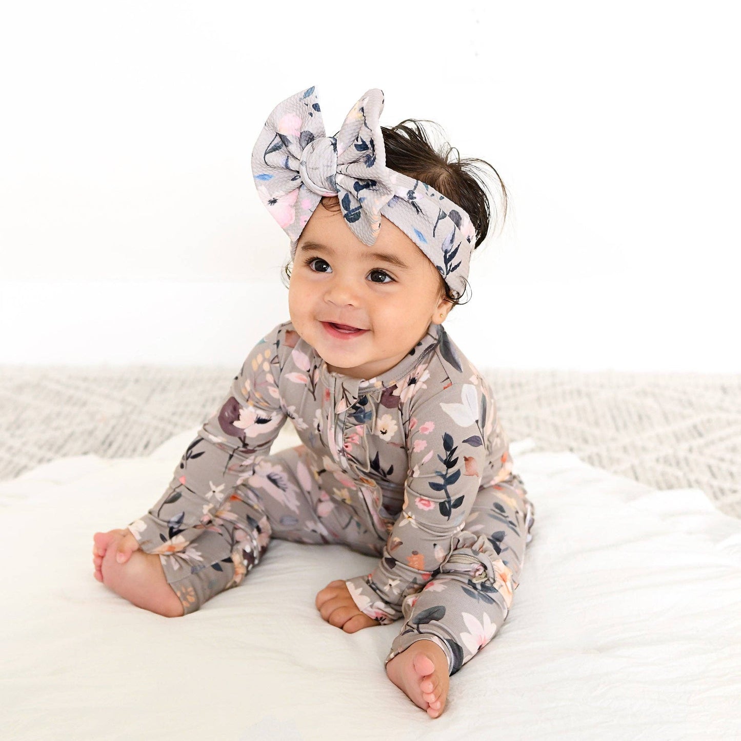 Tatum RUFFLE ZIP Bamboo One Piece Floral Baby Clothing