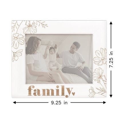 Family Wood Flowers Photo Frame