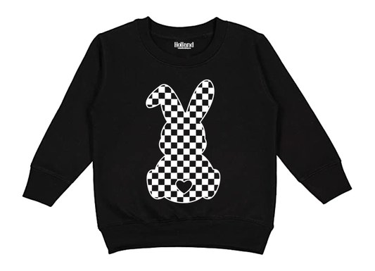 Checkered Bunny | Kids Easter Sweatshirt