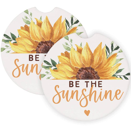 Sunshine Sunflower - Car Coasters