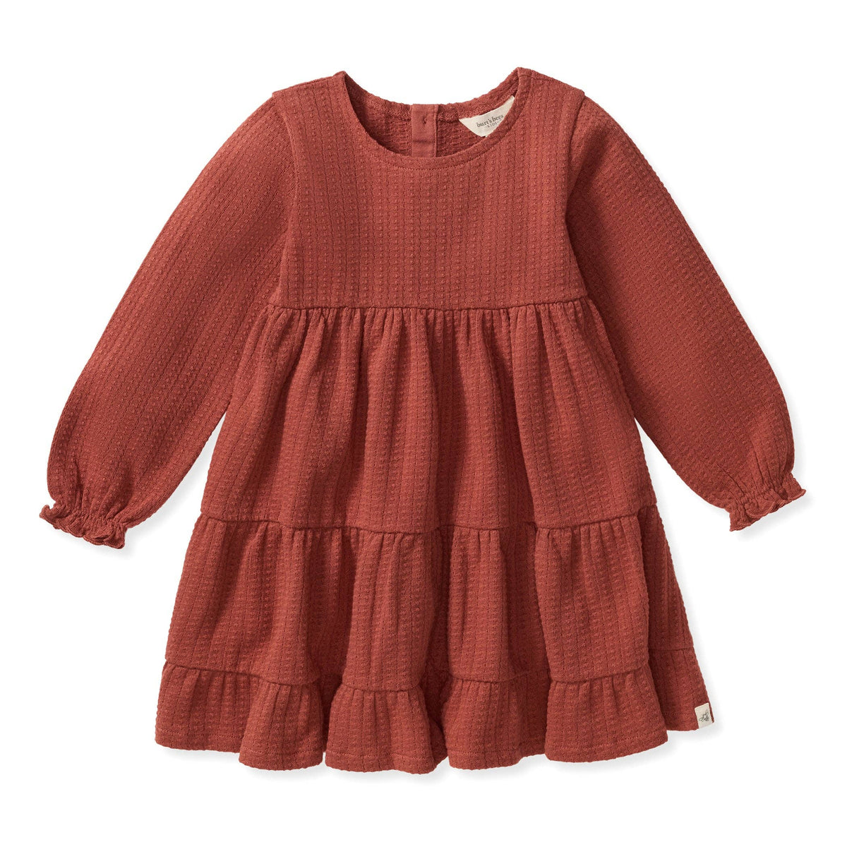 Dotted Rib Organic Cotton Dress - Sequoia Bark Red