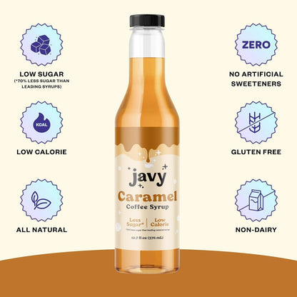 Javy Premium Caramel Coffee Syrup, Low Calorie – Low Sugar