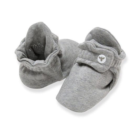 Solid Organic Cotton Baby Booties - Heather Grey