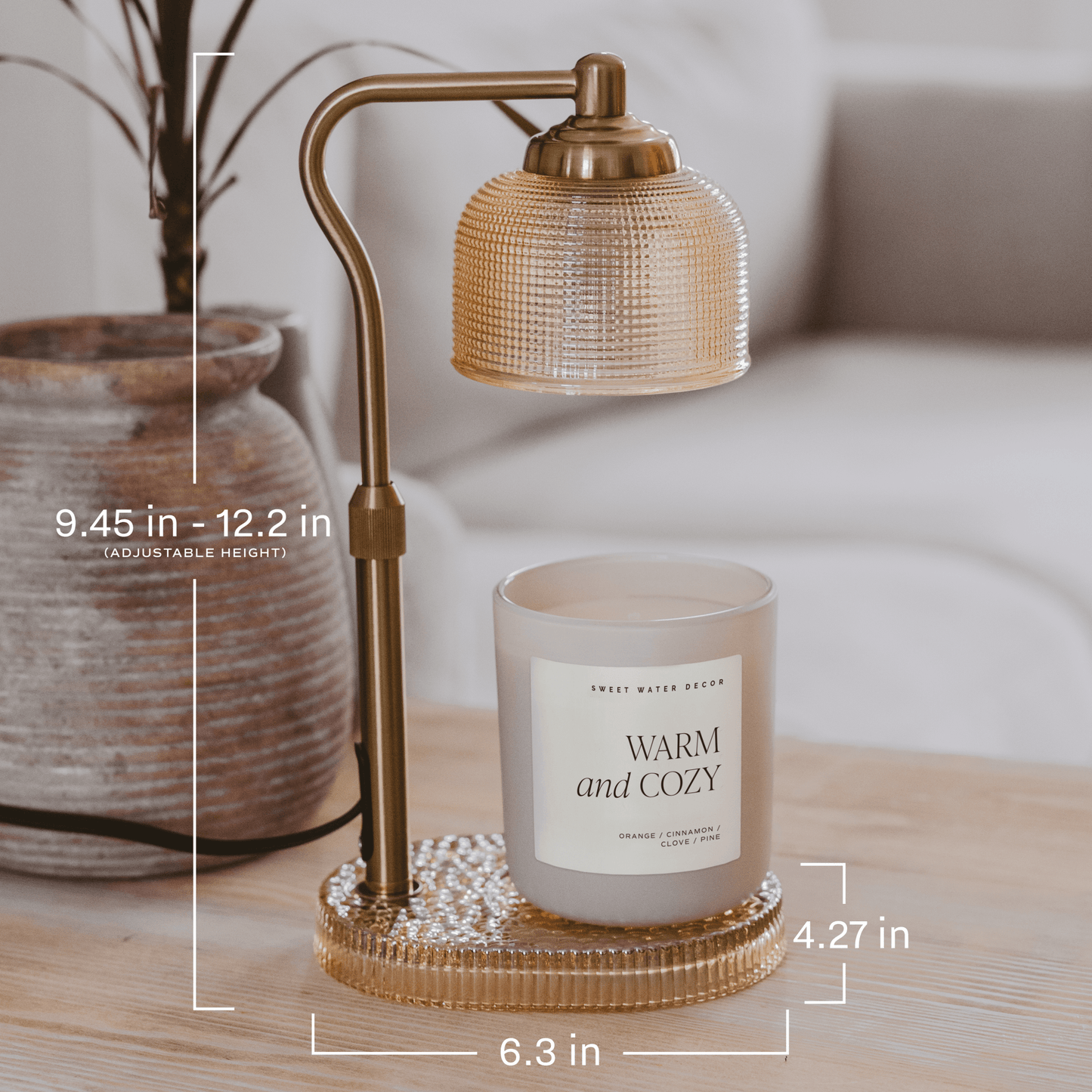 Candle Lamp Warmer, Wood Base