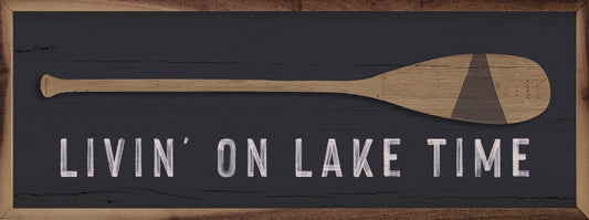 Livin On Lake Time Oar Gray