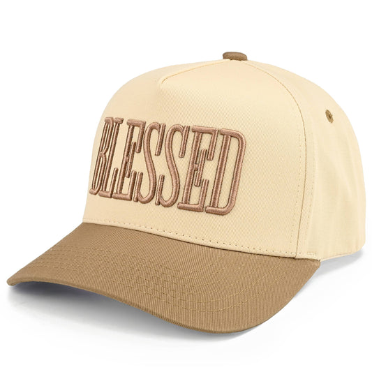 C.C BLESSED Letter Embroidered Two Tone Trucker Cap