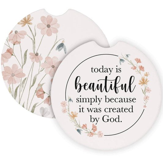 Today Beautiful Flowers - Car Coasters