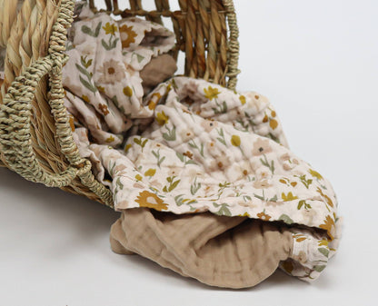 Organic Cotton Daisy Meadow Muslin Quilt | Baby Quilt 