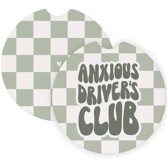 Anxious Driver's Checkered - Car Coasters