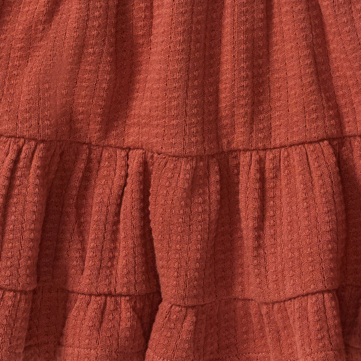 Dotted Rib Organic Cotton Dress - Sequoia Bark Red