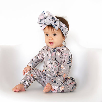 Tatum RUFFLE ZIP Bamboo One Piece Floral Baby Clothing