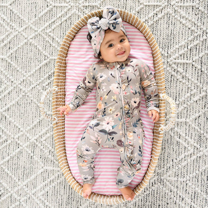Tatum RUFFLE ZIP Bamboo One Piece Floral Baby Clothing