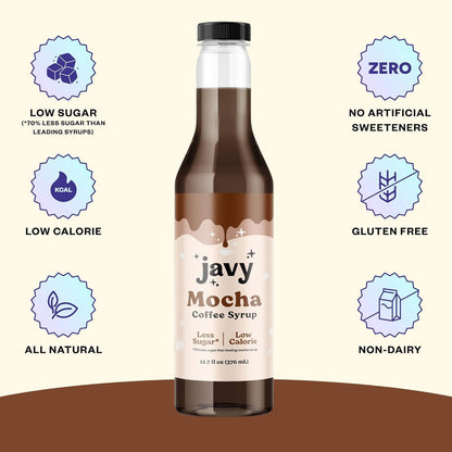 Javy Premium Mocha Coffee Syrup, Low Calorie – Low Sugar