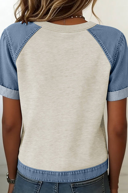 Denim Colorblock Patchwork