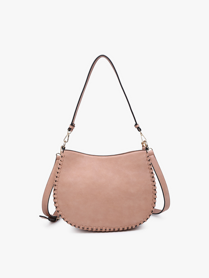 Raquel Whipstitch Trim Crossbody/Saddle Bag
