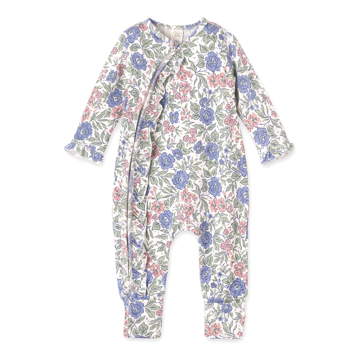 Vintage Floral Zipper Romper - Soft Bamboo Baby