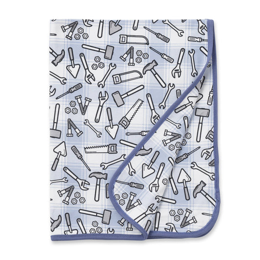 Tool Time Bamboo Baby Stroller Blanket