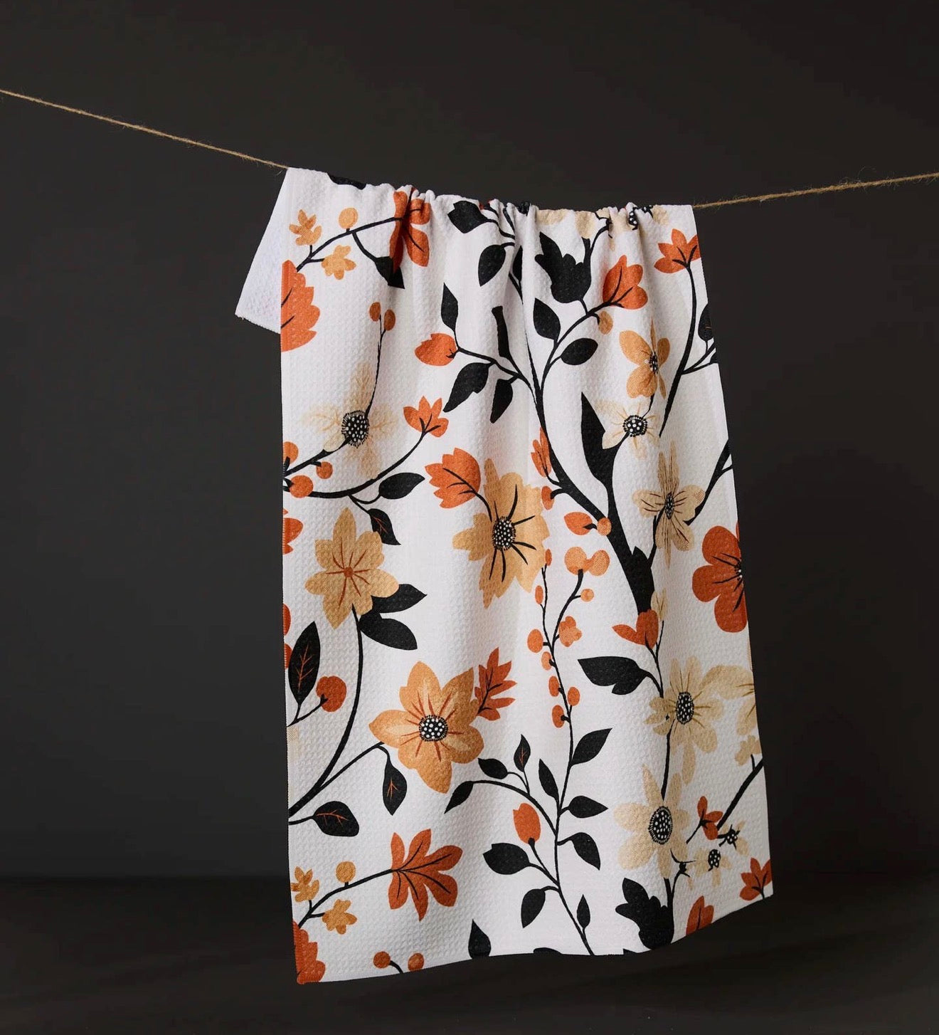 Spiced Floral Geometry Tea Towel