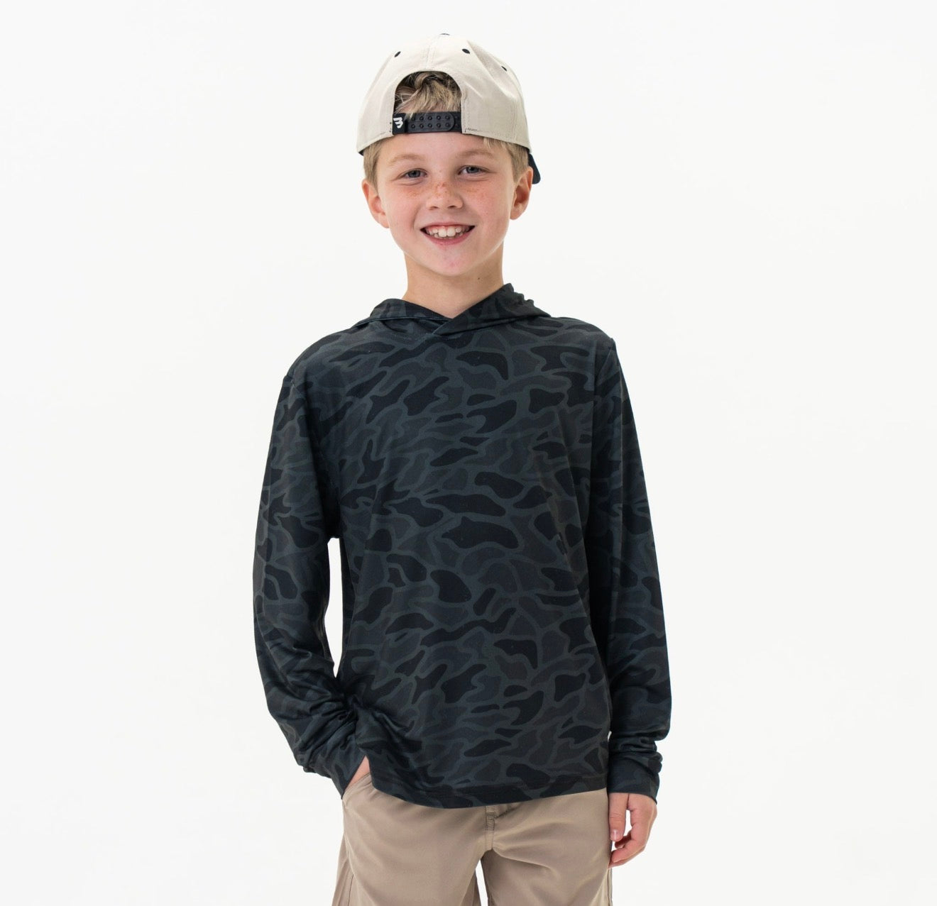 Burlebo Youth Black Camo Performance Hoodie