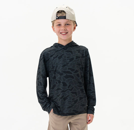 Burlebo Youth Black Camo Performance Hoodie